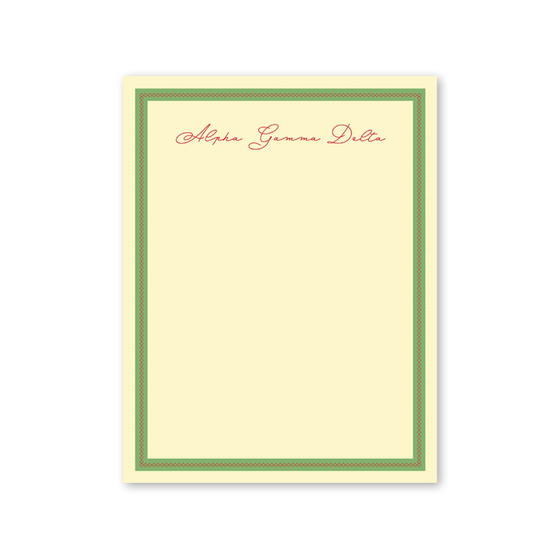 Alpha Gamma Delta Signature Charming Border Notepad– Dogwood Hill