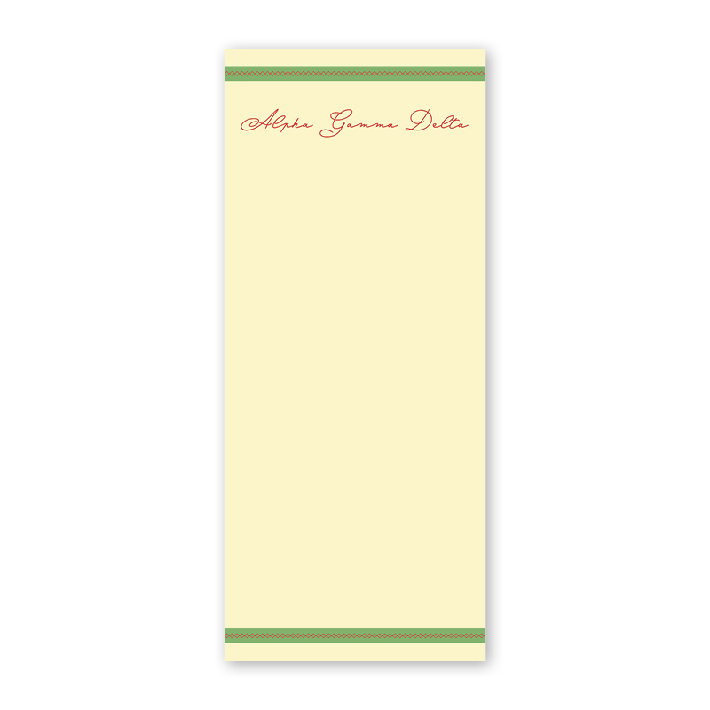 Alpha Gamma Delta Signature Charming Border Skinny Notepad– Dogwood Hill