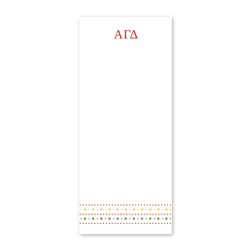 Alpha Gamma Delta Style Edit Dots Skinny Notepad– Dogwood Hill