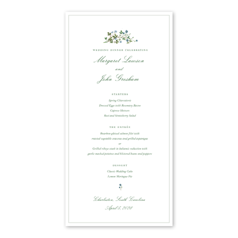 Blossoms Vine Menu