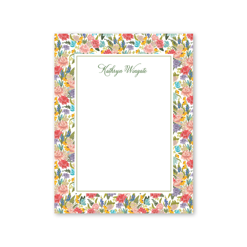 Swan Blooms Border Notepad– Dogwood Hill