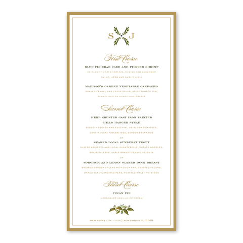 Botanic Menu
