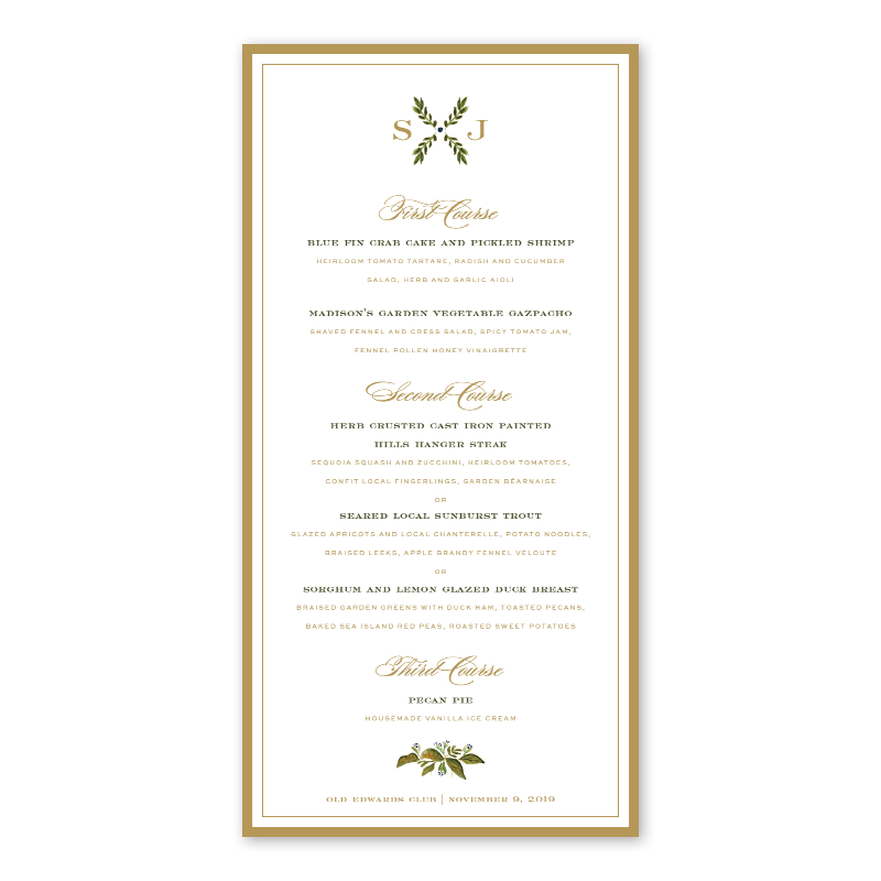 Botanic Menu– Dogwood Hill