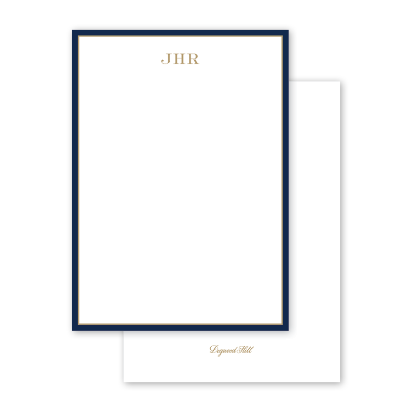 Gentleman Navy Monogram Notecard– Dogwood Hill