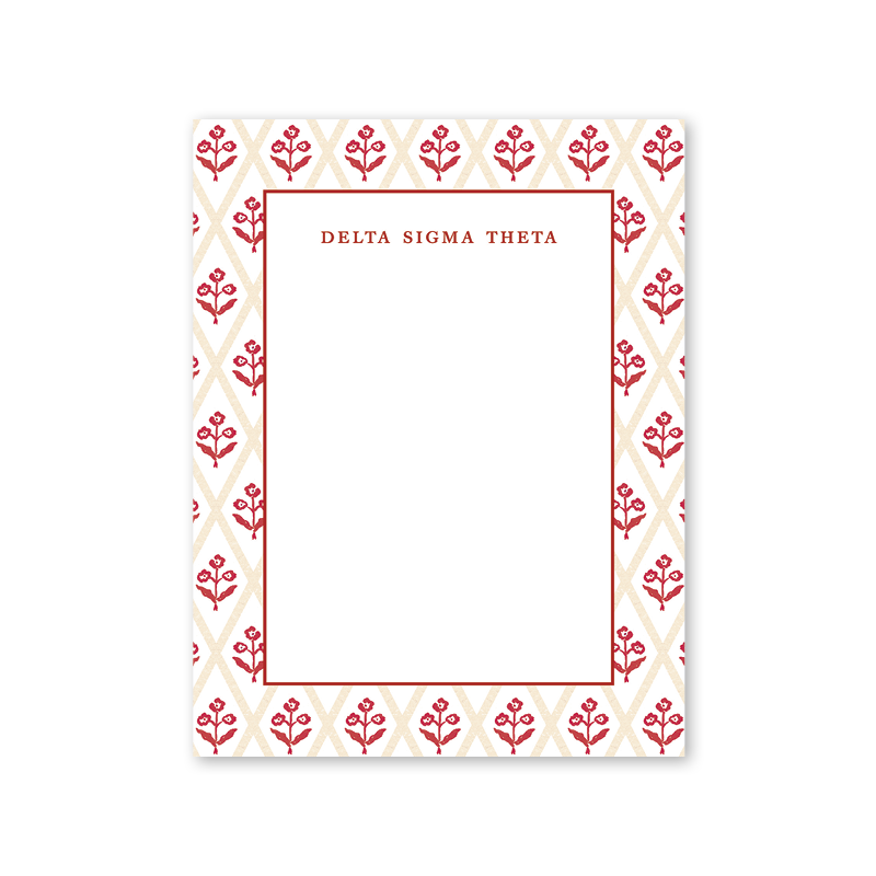 Delta Sigma Theta Bespoke Block Print Notepad– Dogwood Hill