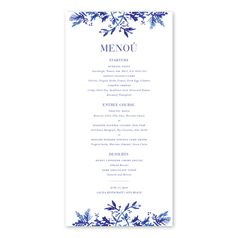 Toile Menu