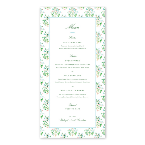 Chintz Block Print Menu