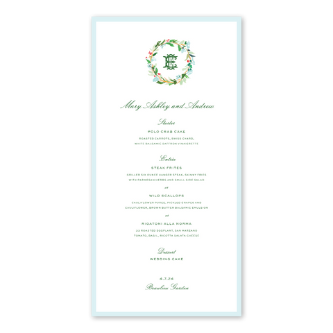Chintz Crest Menu