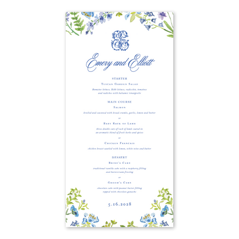 Hampton Monogram Menu