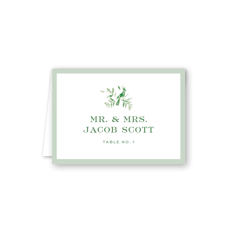 Heron Green Escort Card