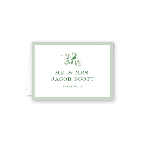 Heron Green Escort Card
