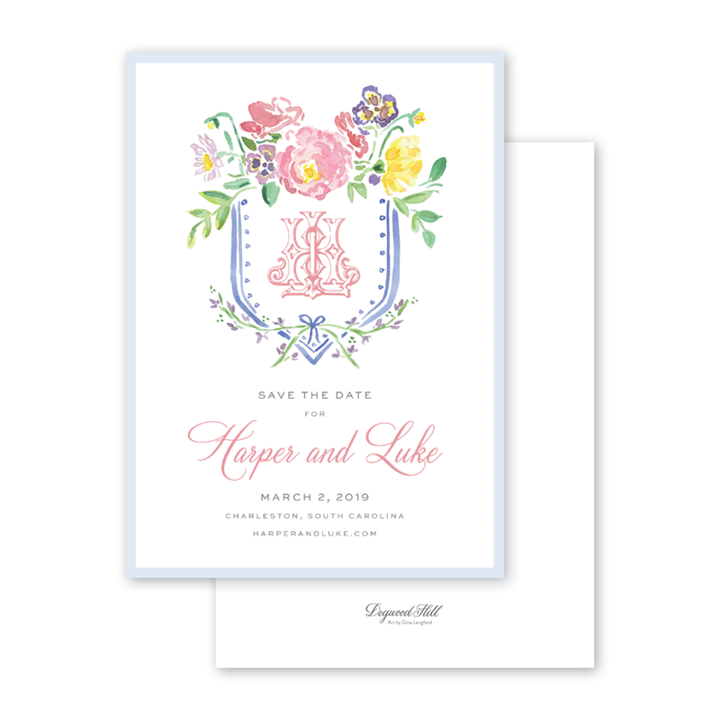 Wildflower Monogram Save The Date