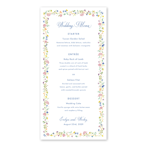 Hummingbird Vine Menu
