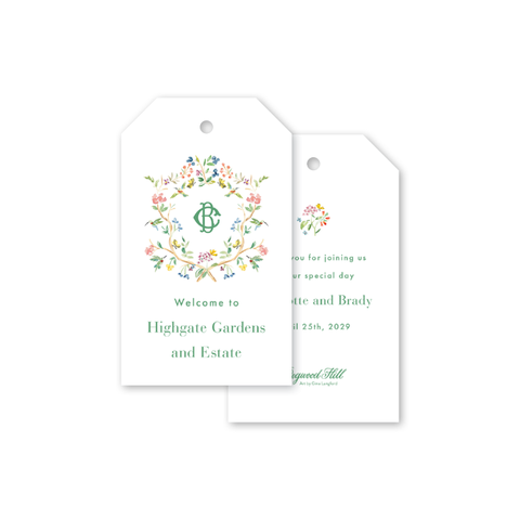 Hummingbird Wedding Crest Gift Tags