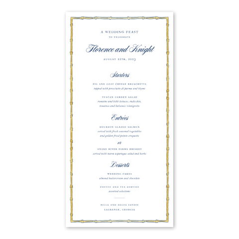 Georgia Bamboo Menu