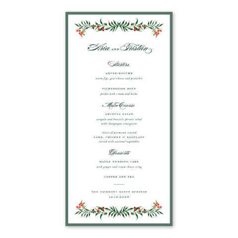Winterberry Menu