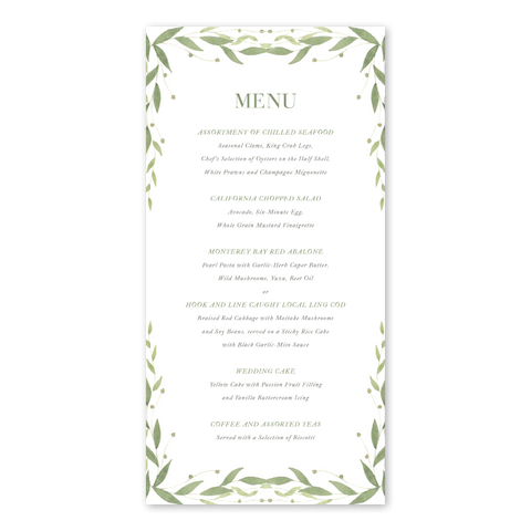 Greenery Menu