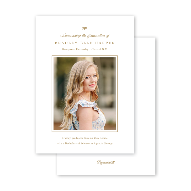 Signature Gold Cap Script Graduation– Dogwood Hill