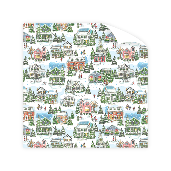 Quaint Town Nostalgic Christmas Wrapping Paper - The Curated Goose