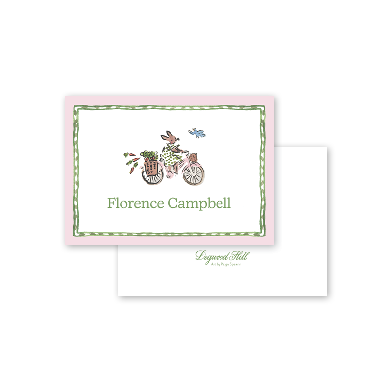 Spring Bunnies Pink Calling Cards– Dogwood Hill