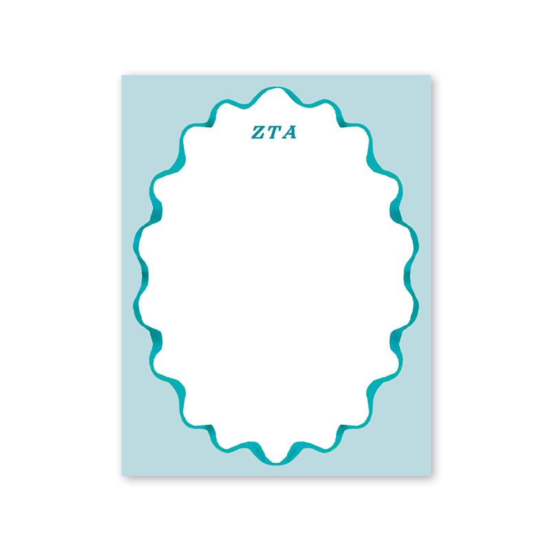 Zeta Tau Alpha Merry Ribbons Scallop Notepad– Dogwood Hill