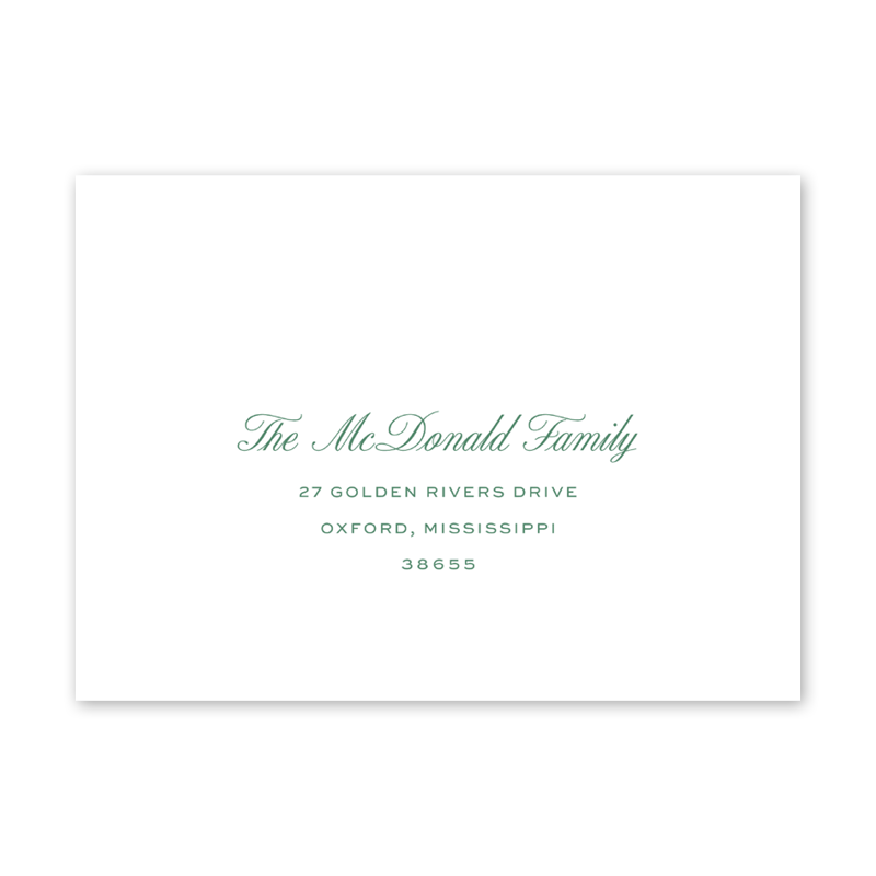 Vine and Branches Garden Party Recipient Address Printing Dogwood Hill