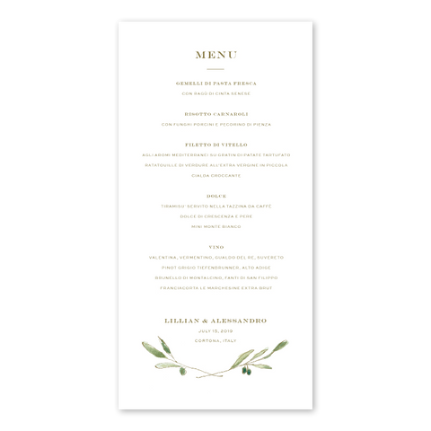 Oliva Menu