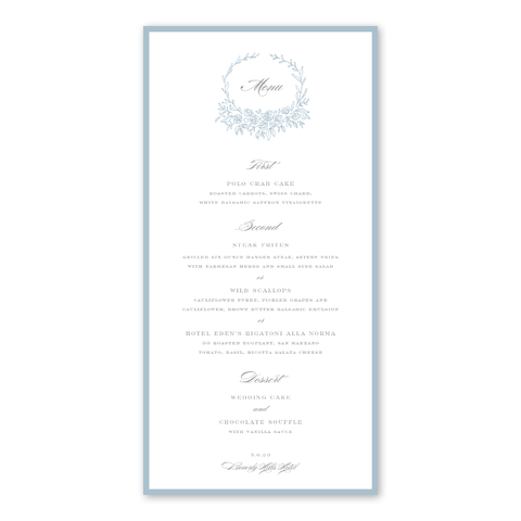 Beverly Blue Menu