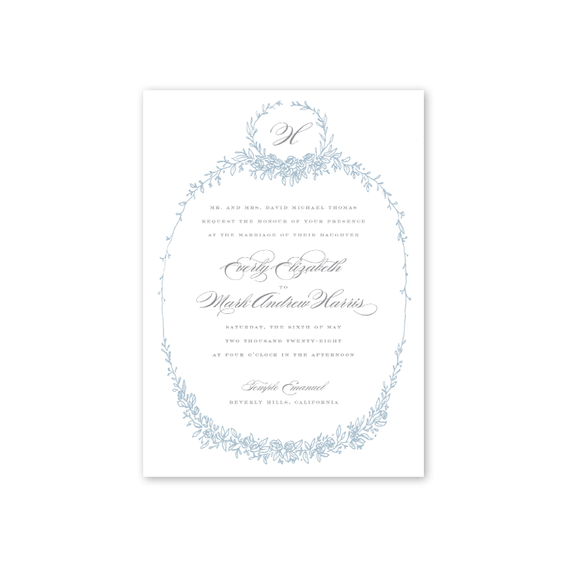 Beverly Blue Wedding Invitation