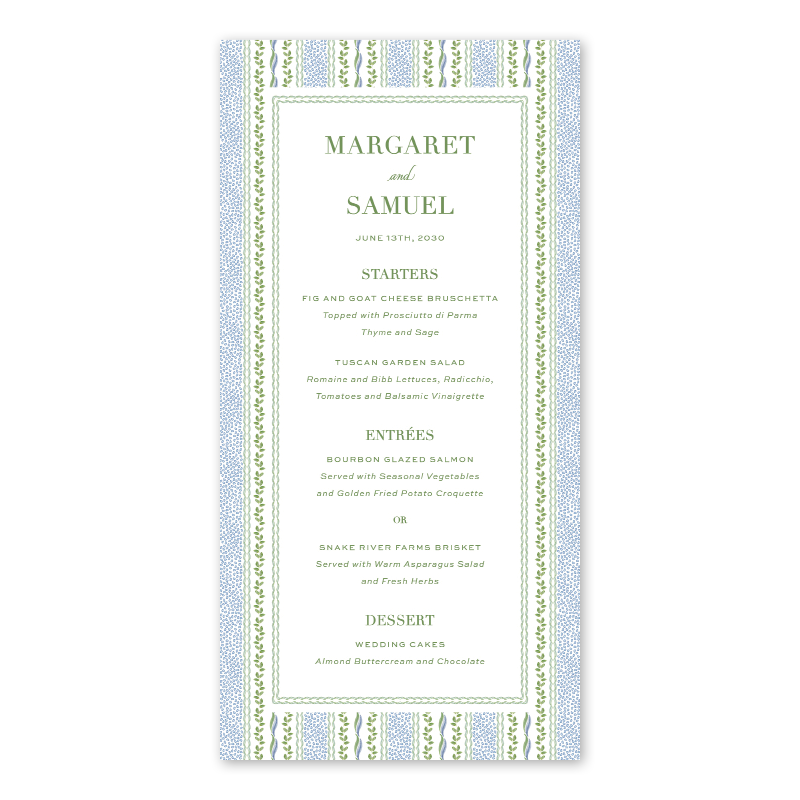 Christine Stripe Menu