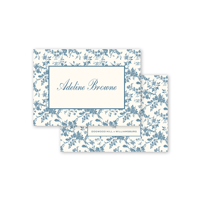 Finley Floral Border Calling Cards– Dogwood Hill