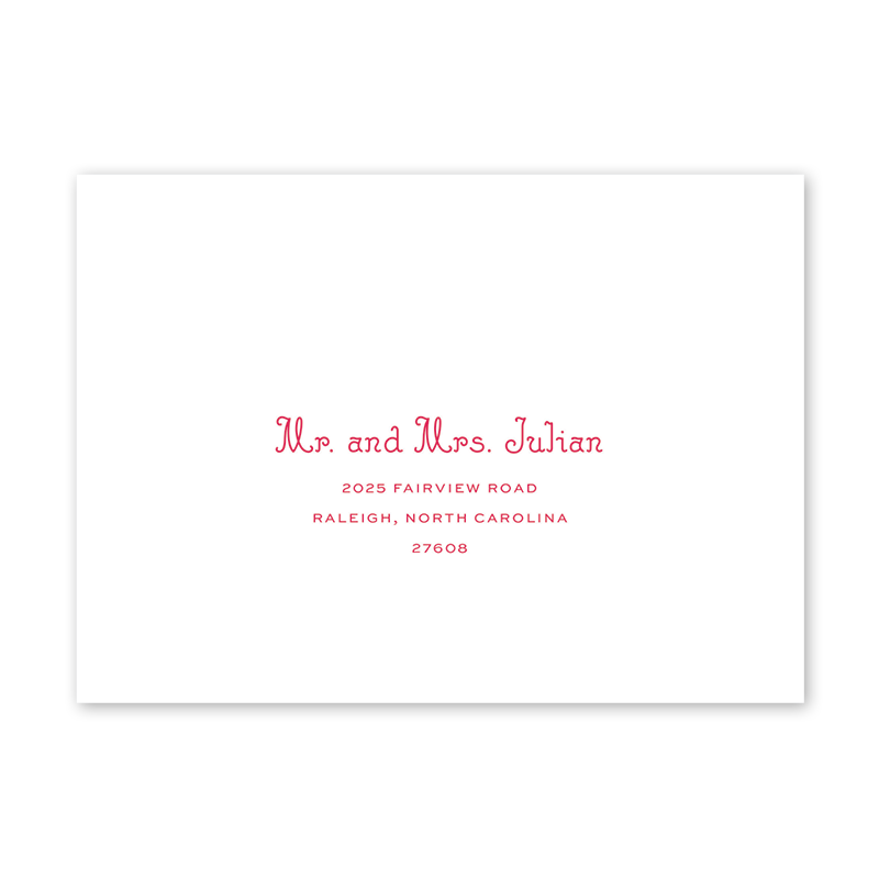 Candy Cane Lane Invitation Recipient Address Printing Dogwood Hill