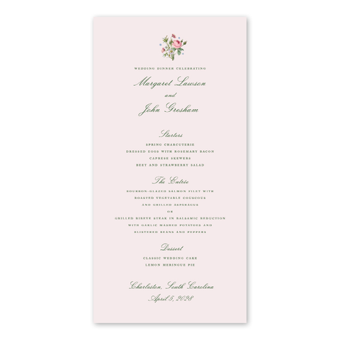 Blossoms Pink Menu