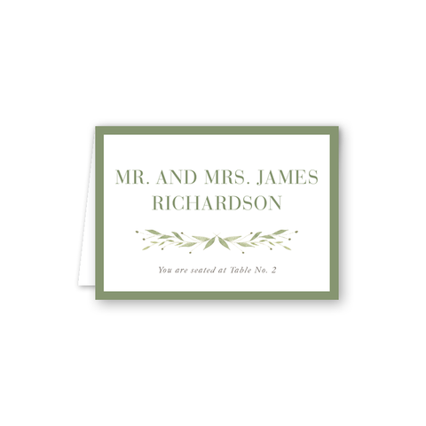 Greenery Escort Card