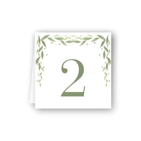 Greenery Table Numbers