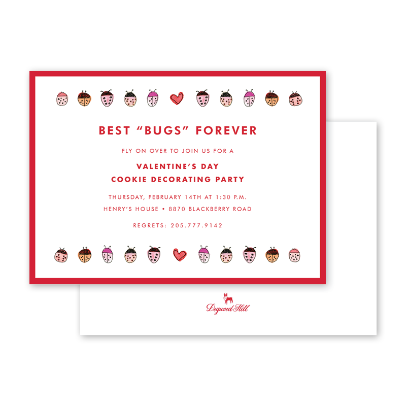 Ladybug Valentine Invitation– Dogwood Hill for Free Over The Hill Printables