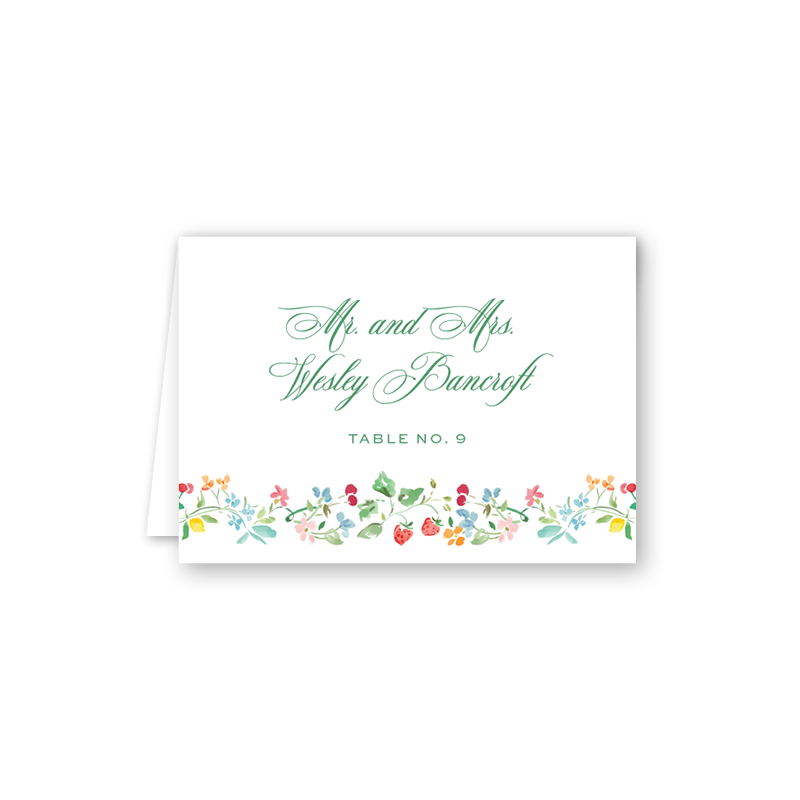 Jardin Coloré Border Escort Card