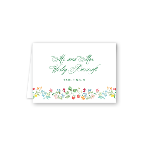 Jardin Coloré Border Escort Card