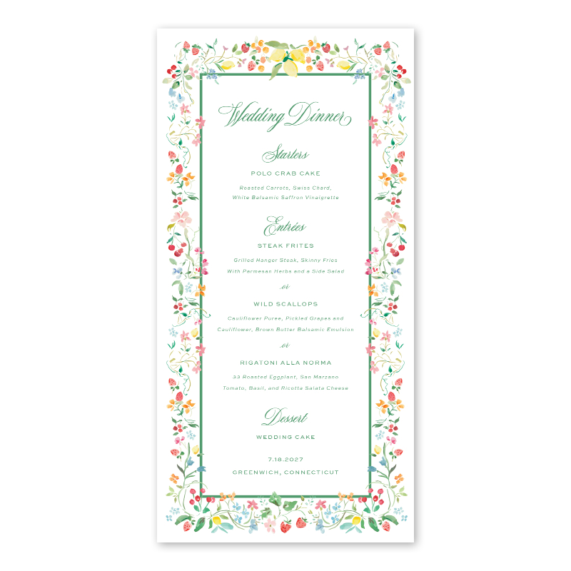 Jardin Coloré Border Menu