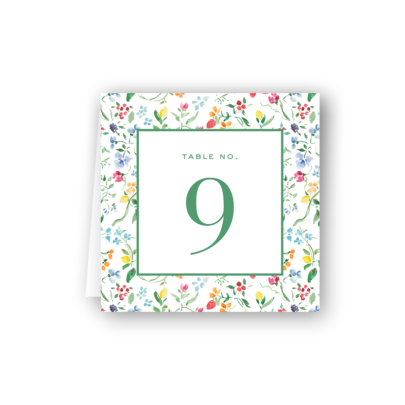 Jardin Coloré Border Table Number