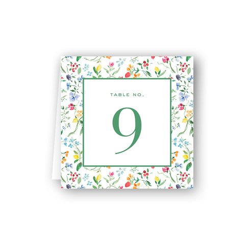 Jardin Coloré Border Table Number
