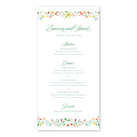 Jardin Coloré Trim Menu