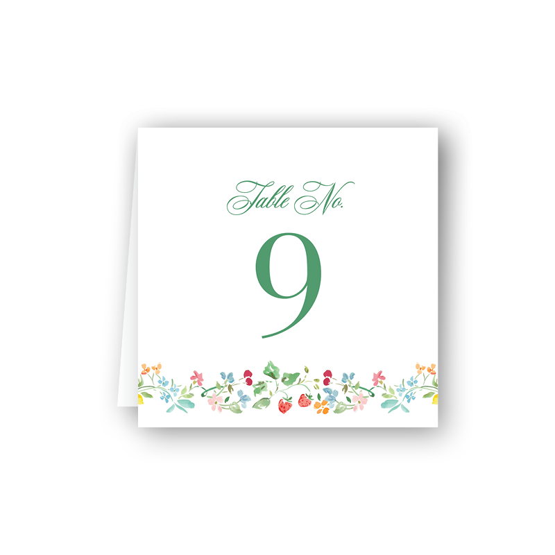 Jardin Coloré Table Number