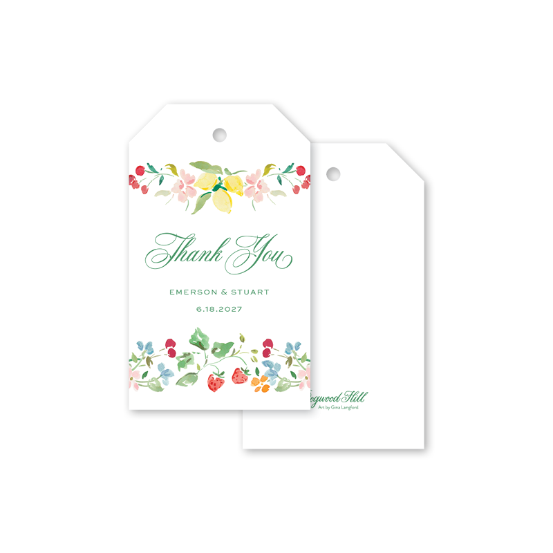 Jardin Coloré Thank You Gift Tags