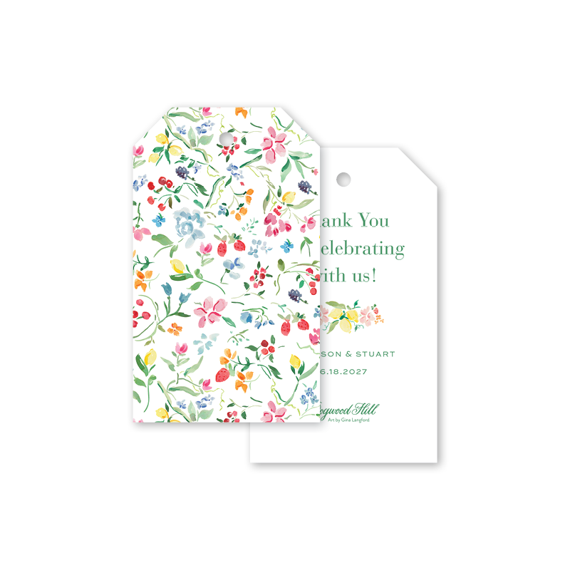 Jardin Coloré Wedding Gift Tags