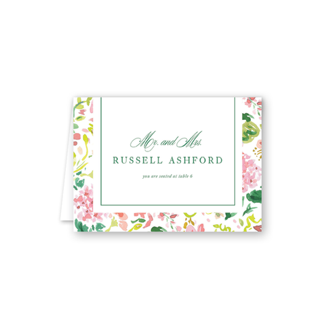 Hampton Pink Border Escort Card
