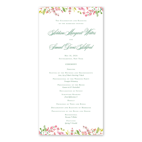 Hampton Pink Floral Program