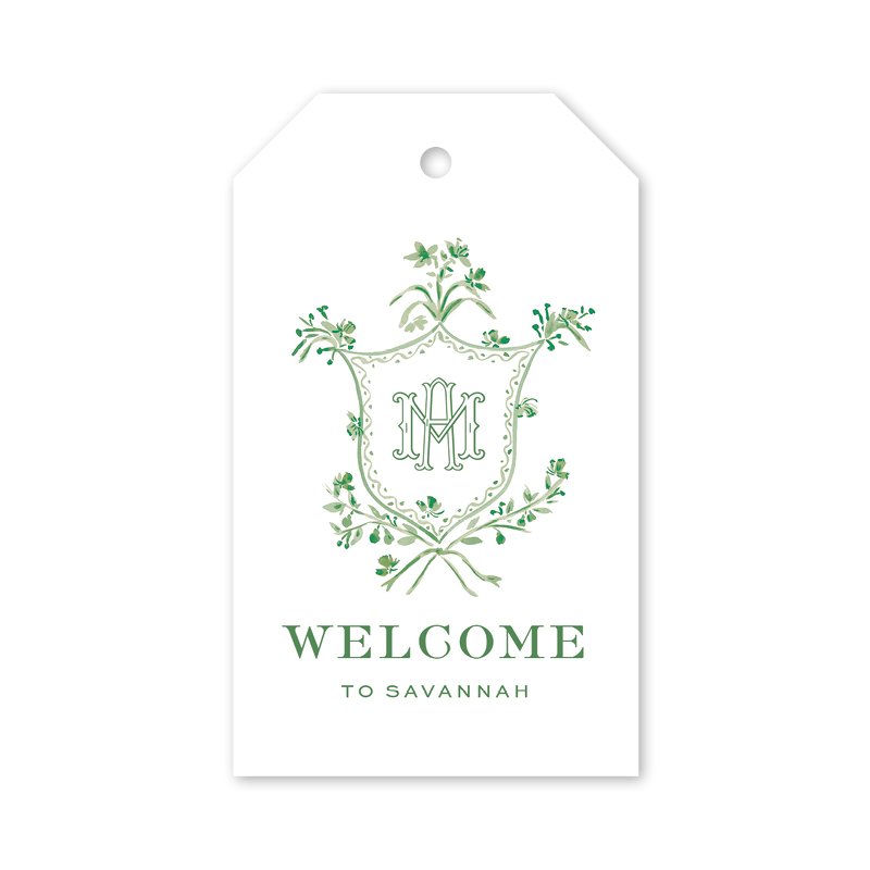 Heron Green Crest Gift Tags