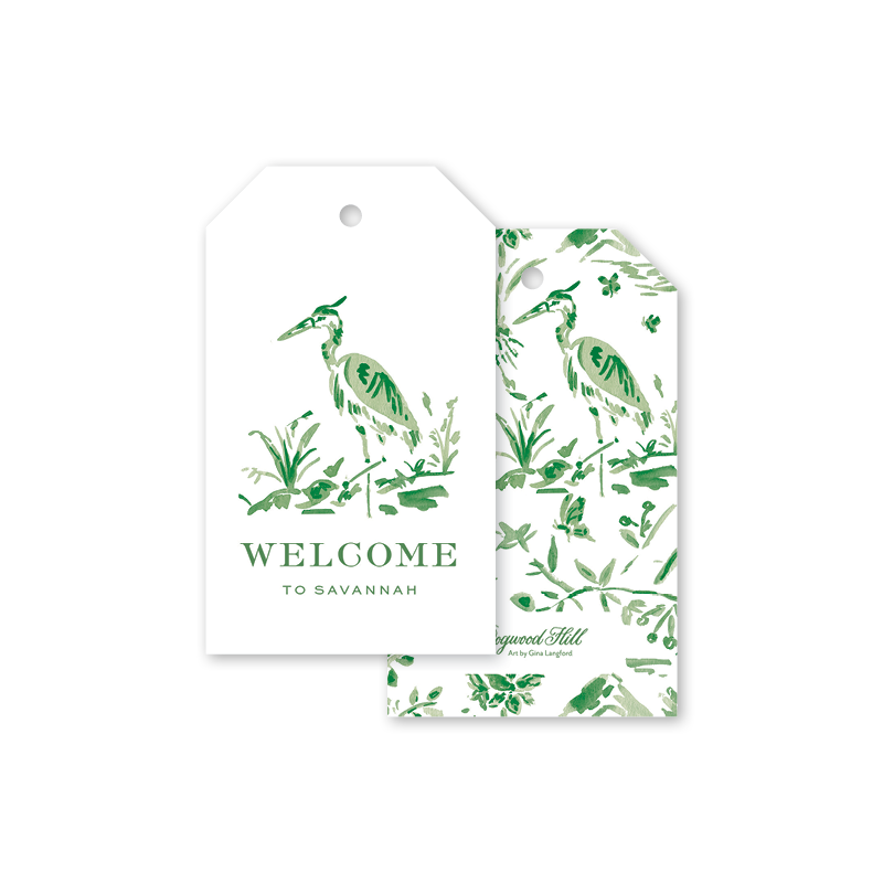 Heron Green Gift Tags