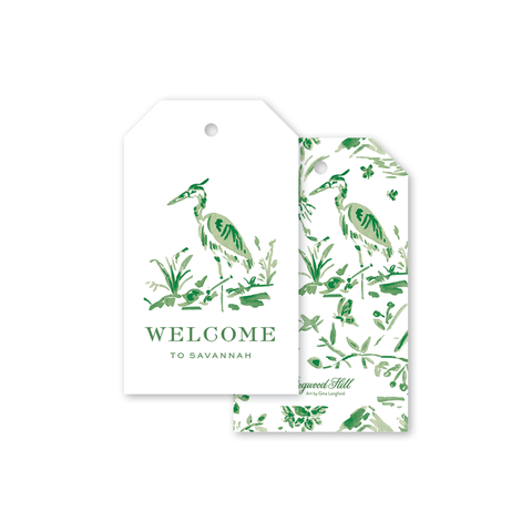 Heron Green Gift Tags
